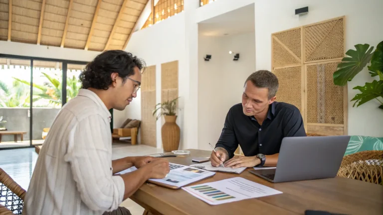 Consultation meeting over documents at a Bali workspace