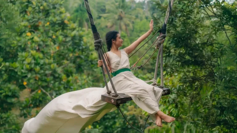 Jungle swing overlooking the Ubud valley in Bali