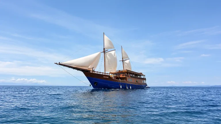 Phinisi liveaboard vessel cruising Indonesian waters
