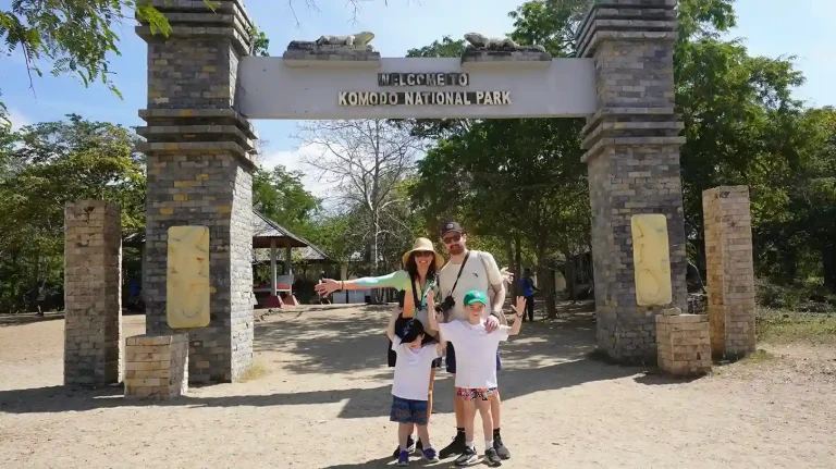 Visitors at the entrance gate of Komodo National Park
