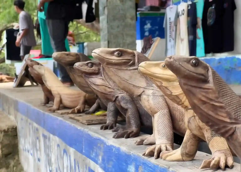Hand-carved wooden souvenirs from Komodo