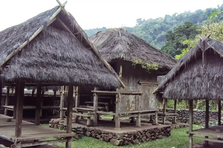Traditional houses in the weaving village of Tenganan, Bali